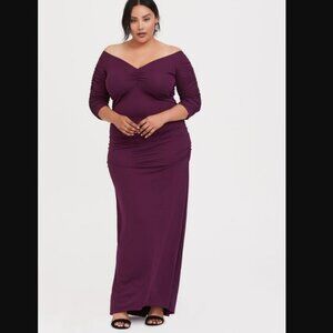 Torrid Maxi Jersey Off-Shoulder Dress 1 1X 14/16